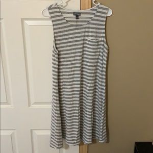 Gray and white striped dress